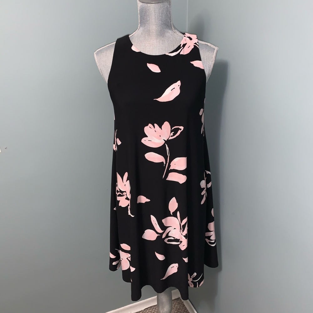 LAUREN RALPH LAUREN Floral Print cocktail Dress black pink wedding guest size 6
